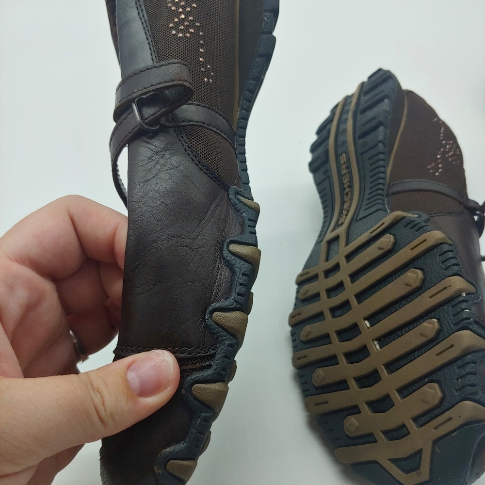 Skechers | Brown Bling Leather Bejewl Sneaker 7.5 - Picture 10 of 13
